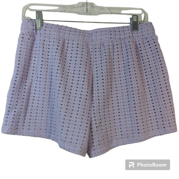 CRAVE FRAME JUNIORS' CROCHET EMBROIDERED SHORTS IN PASTEL LILAC COMBO SIZE L - Picture 3 of 7